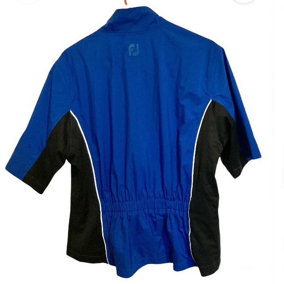 FootJoy Short Sleeve Half Zip Pullover Navy Blue- Medium - Picture 2 of 13